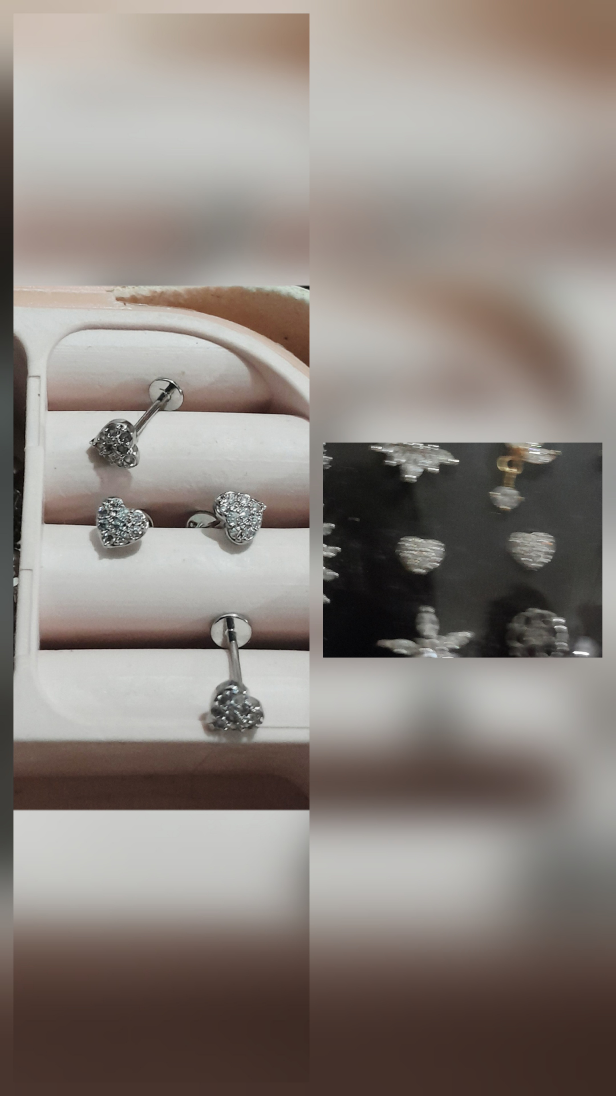 پیرسینگ جواهری گوش طرح قلب پرنگین